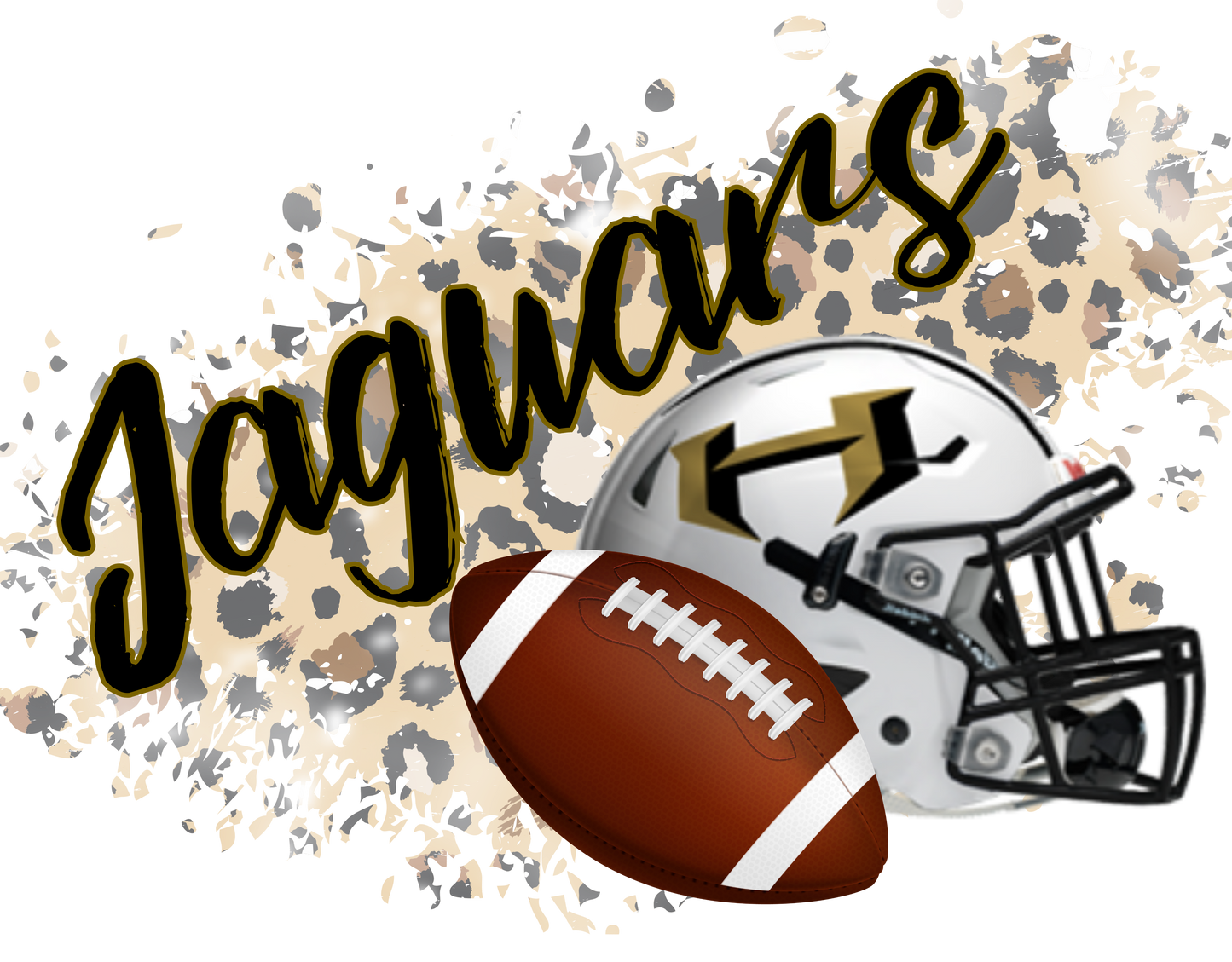 Hubbard Jaguars with Football and Helmet